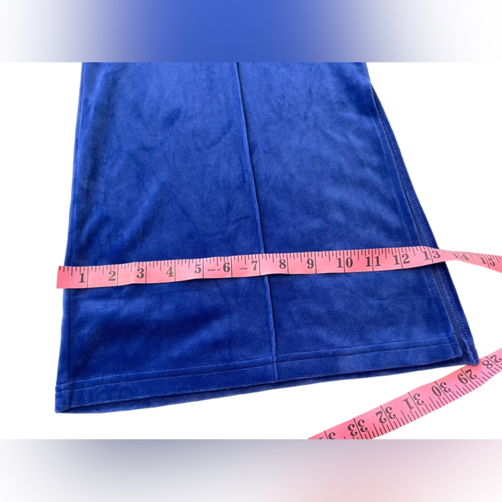 Juicy Couture Velvet Blue Slit Sides Wide Leg Pull on Sweatpants Size 1x - Picture 15 of 15